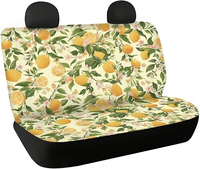 AFPANQZ Lemon Car Backseat Covers Dog Seat Cushion for Rear Seat Non-Slip Soft Car Seat Covers for Dogs