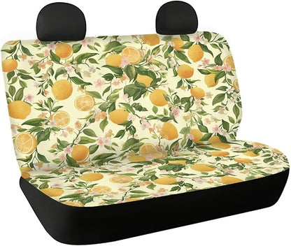 AFPANQZ Lemon Car Backseat Covers Dog Seat Cushion for Rear Seat Non-Slip Soft Car Seat Covers for Dogs