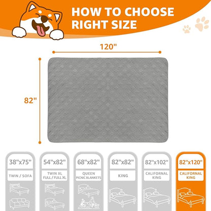 LOOBANI Waterproof Dog Blanket 2 Pack 82×120in, Light