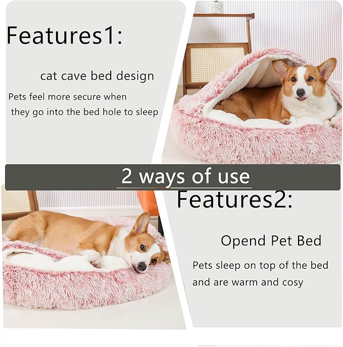 Cat Beds for Indoor Cats Cave&Calming Dog Beds 20 inch,