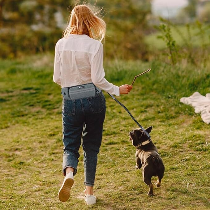 Hands Free Dog Leash with Dog Walking Fanny Pack for Large Medium Small Dogs