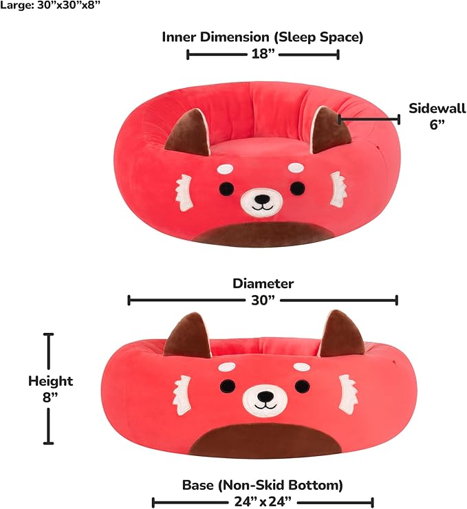 Squishmallows Original 30-Inch Cici The Red Panda Pet Bed