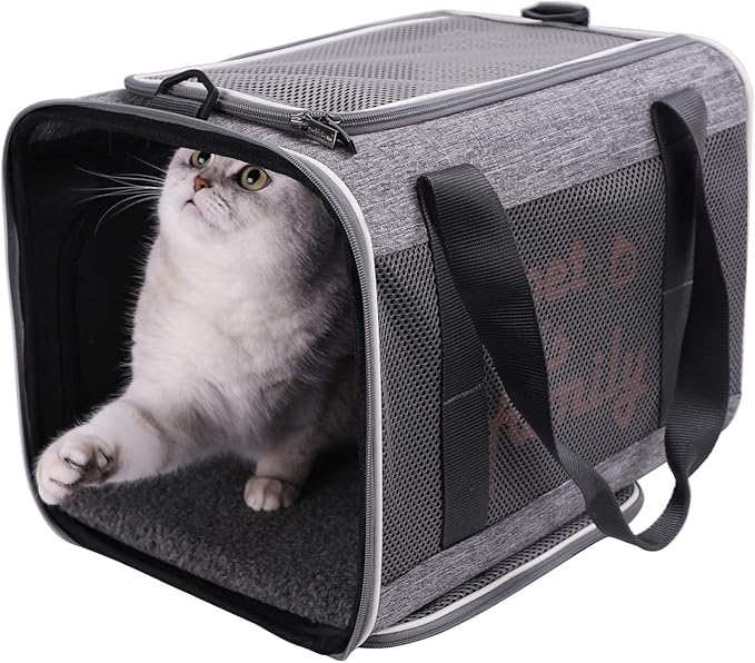 petisfam Soft Large Cat Carrier with Privacy Zipped Flaps for Sensitive and Nervous Cats