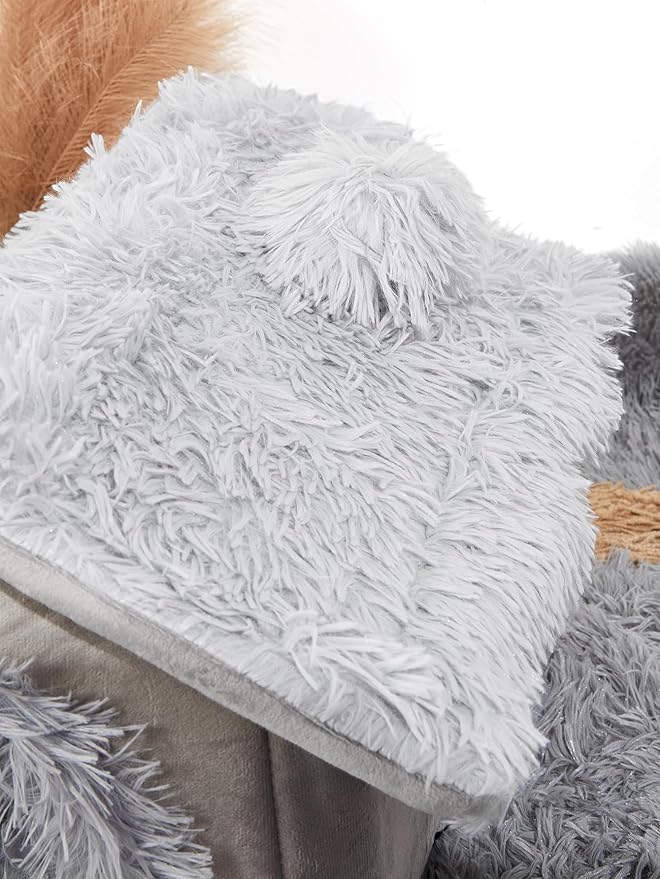 QWINEE Plush Cat Dog Bed Pet Tent Cave