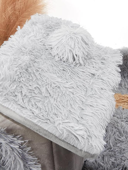 QWINEE Plush Cat Dog Bed Pet Tent Cave