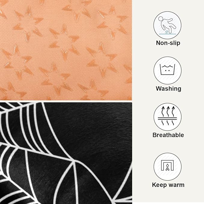 Halloween Spider Web Pet Bed Pad Soft Dog Bed Mat with Anti-Slip Bottom