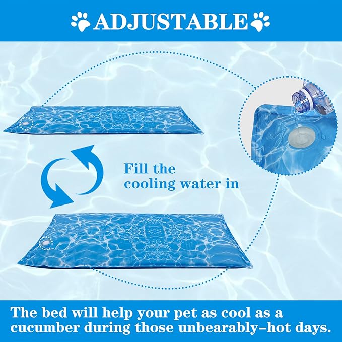 Dog Cooling Mat Portable Water Injection Pet Cooling (18.89X35.43Inch)
