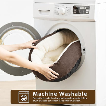 Love's cabin Round Donut Cat and Dog Cushion Bed 30in Pet