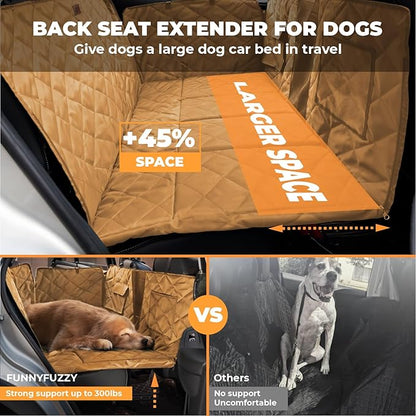 FUNNYFUZZY back seat extender for dogs 100% Waterproof