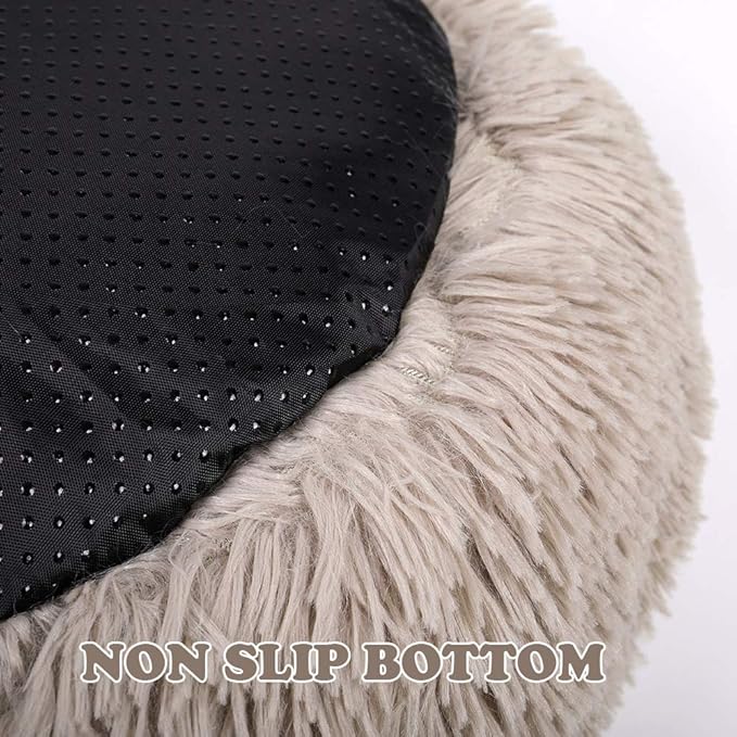 otoez Round Donut Dog Bed for Large Dogs (39.3", Taupe)