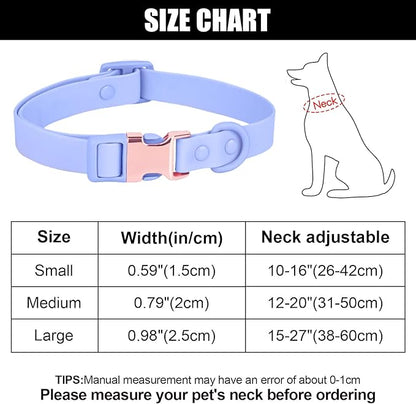 Waterproof Dog Collar with Safety Metal Buckle