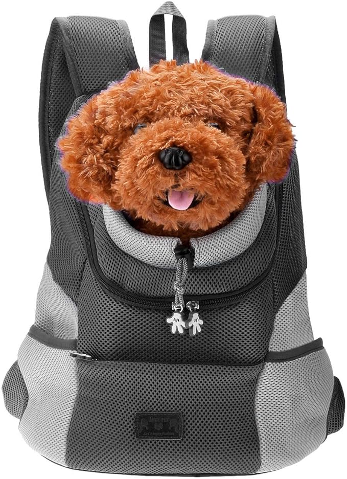 Dog Backpack Carriers for Small Dogs & Cats, Pet Puppy Travel Front Carrier Bag with Breathable Head Out Design for Travel Hiking Outdoor Use