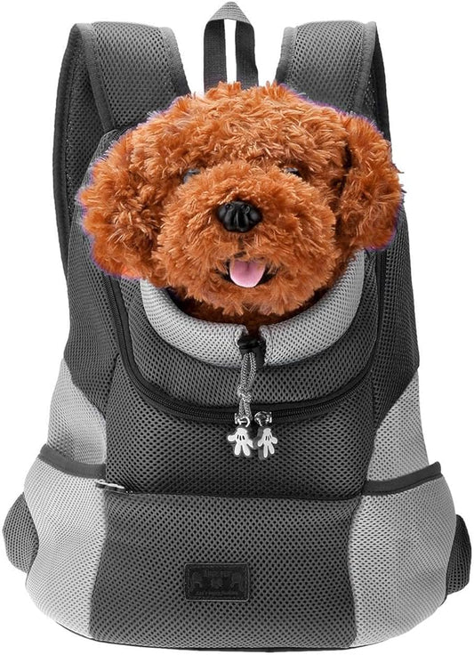 Dog Backpack Carriers for Small Dogs & Cats, Pet Puppy Travel Front Carrier Bag with Breathable Head Out Design for Travel Hiking Outdoor Use