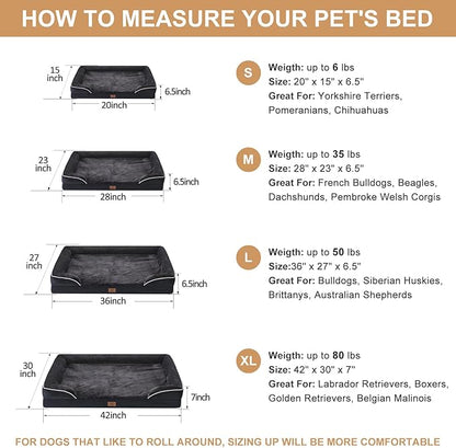 WNPETHOME Waterproof Dog Beds for Medium Dogs, Orthopedic Medium Dog Bed with Sides, Big Dog Couch Bed with Washable Removable Cover, Pet Bed Sofa with Non-Slip Bottom for Sleeping Black