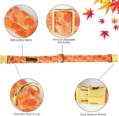 ARING PET Fall Dog Collar-Cute Yellow Dog Collar with Bow