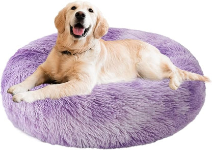 Aurako Cat Bed Dog Bed Round Cushion Pet 28" Purple