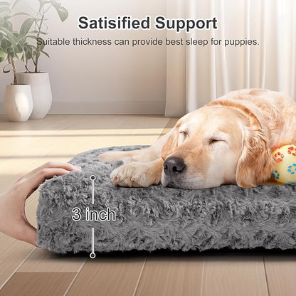 VERZEY Dog Beds Crate Pad Mat for Large Dogs (42" L 28" W,Gray)