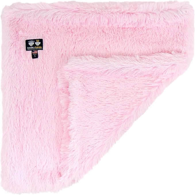 BESSIE AND BARNIE Bubble Gum Luxury Shag Ultra Plush Faux Fur Pet, Dog, Cat, Puppy Super Soft Reversible Blanket (Multiple Sizes), xs - 20" x 20" (BLNKT-BEGM-XS-NR)