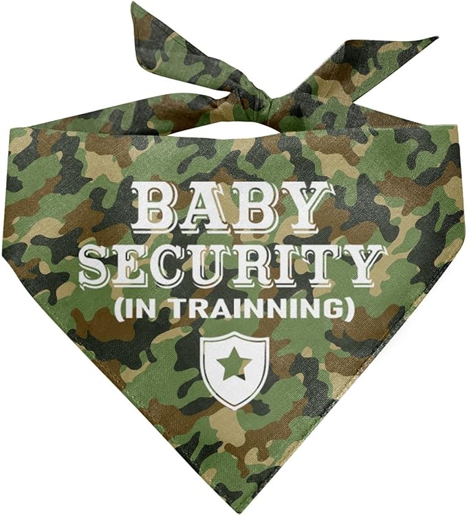 Baby Security in Training Dog Bandana, Dog Bandana, Camouflage Dog Scarf Accessories, Pet Dog Triangle Scarf, Dog Bandana Pet Scarf, Dog Bandana for Small Medium Large Dogs, Gift for Dog Lover (B11)
