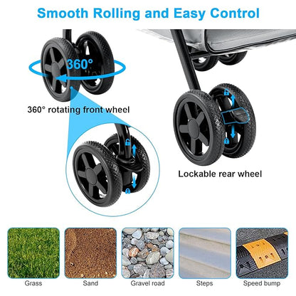 Double Pet Stroller for Dogs and Cats 4 Wheels,