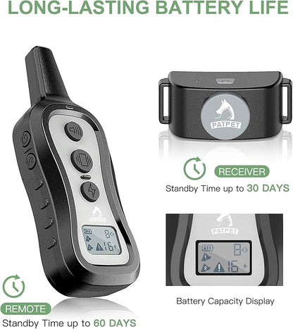 PATPET Dog Shock Collar with 2 Receivers 2 Dogs 15 to 100 lbs