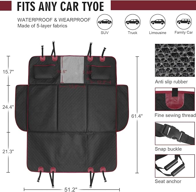 Back Seat Extender for Dogs 330lb, Waterproof
