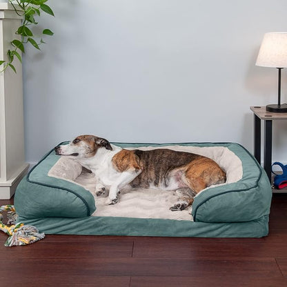 Furhaven Orthopedic Dog Bed for Large/Medium Dogs w/ Removable Bolsters & Washable Cover 55 lbs