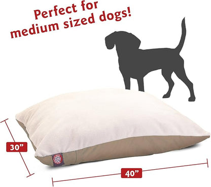 30x40 Khaki Rectangle Pet Dog Bed With Removable Washable Cover By Majestic Pet Products Small to Medium