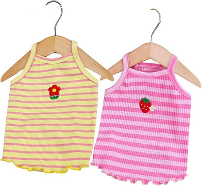 Cute Summer Dog T Shirt Striped Pet T-Shirts