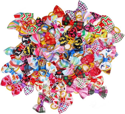 100pcs Pet Dog Bows 1.37x0.98 inch,