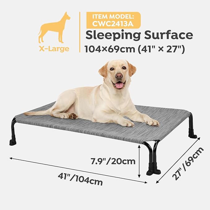 Veehoo Elevated Dog Bed 41" x 27", Black