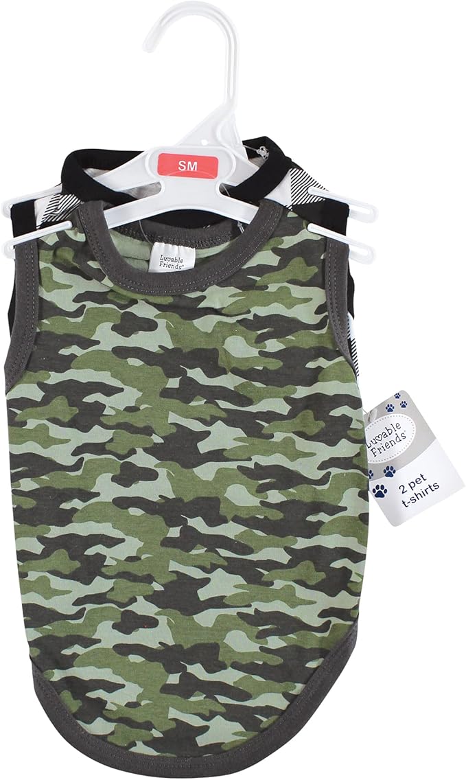 Luvable Friends Dog Pet Dog and Cats Cotton T-Shirts 2pk