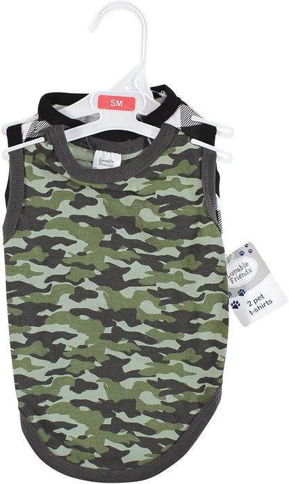 Luvable Friends Dog Pet Dog and Cats Cotton T-Shirts 2pk