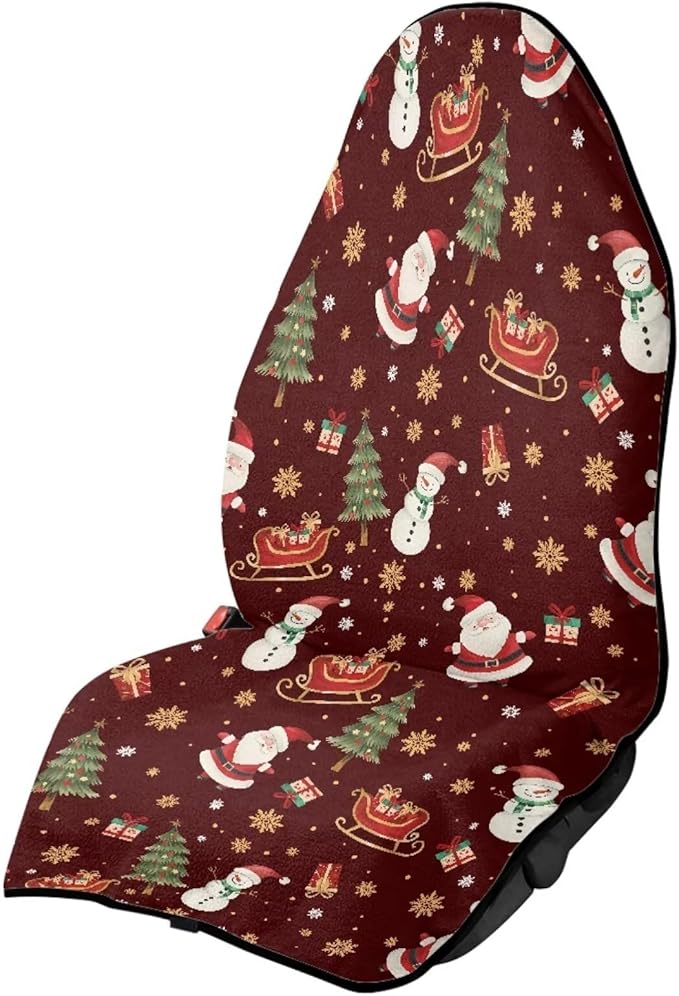 Yewattles Red Christmas Pattern Waterproof Seat Protector