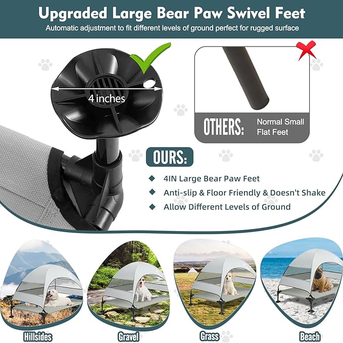 Upgraded Elevated Dog Bed with Canopy