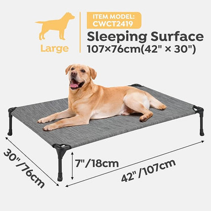 Veehoo 2 Pack Raised Dog Bed 42" x 30", Black CWC1803-L