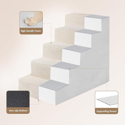 EHEYCIGA Dog Stairs for High Bed 22.5”H 5-Step Dog