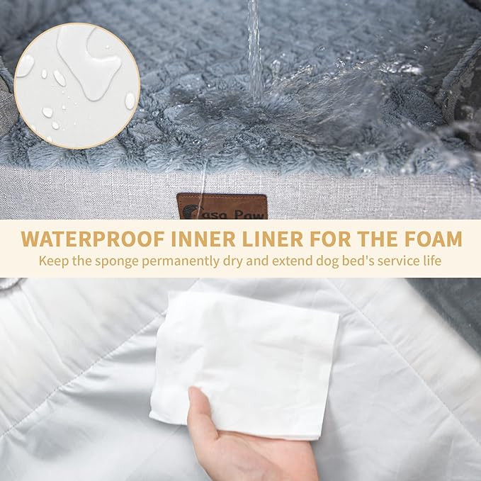 Memory Foam Large Dog Bed with Bolsters