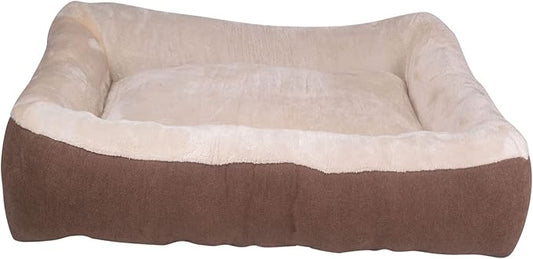 Happycare Textiles Rectangle Brown low bumper pet bed 40 x 30 inches,