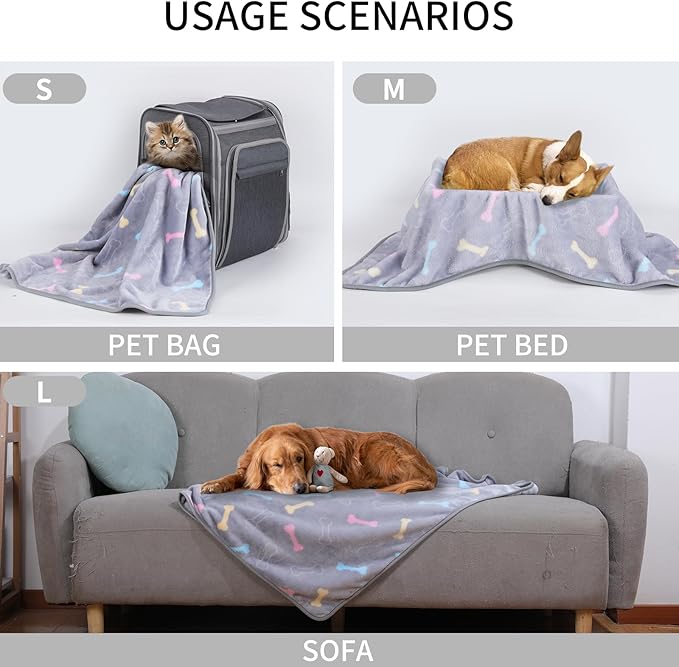 1 Pack 3 Dog Blankets Super Soft Puppy Large(40"x30")