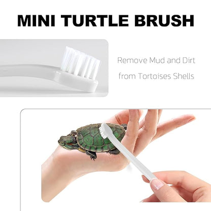 Turtle Brush with Suction Cup, Turtle Tank Accessories, Turtle Shell Cleaning Brush Set, Aquatic Tortoise Tank Supplies Toy Décor