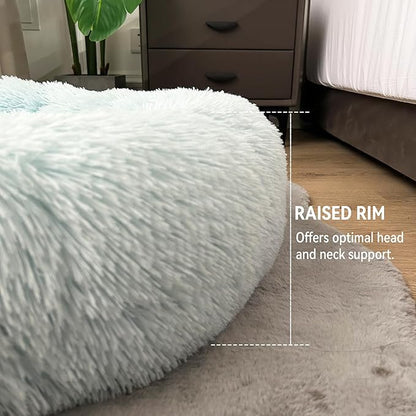 Deluxe Calming Dog Bed for Small Medium Dogs & Cats XS(20" x 20" x 6"))