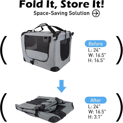 Large Cat Carrier 24"x16.5"x16.5" Portable Dog Crate