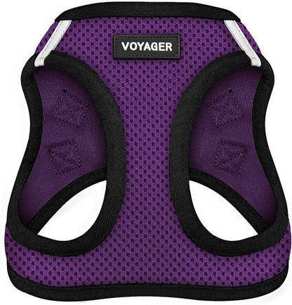 Voyager Step-in Air Dog Harness - All Weather Mesh Step in Vest Harness for Small and Medium Dogs and Cats by Best Pet Supplies - Harness (Purple/Black Trim), XXX-Small