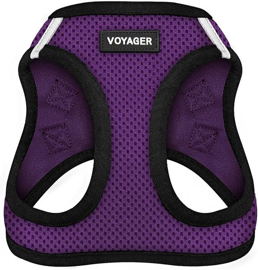 Voyager Step-in Air Dog Harness - All Weather Mesh Step in Vest Harness for Small and Medium Dogs and Cats by Best Pet Supplies - Harness (Purple/Black Trim), XS (Chest: 13-14.5")