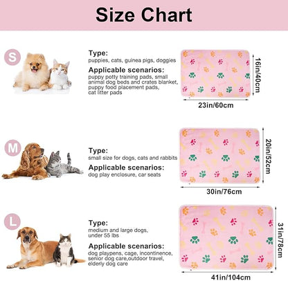 Dono 1 Pack 3 Dog Blankets, Soft Fluffy Fleece Pet Blanket Warm Sleep Mat Paw Print Design Puppy Kitten Throw Blanket Doggy Mat, Blanket for Dogs