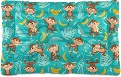 Monkey and Banana Pet Bed Pad Soft Dog Bed Mat with Anti-Slip Bottom