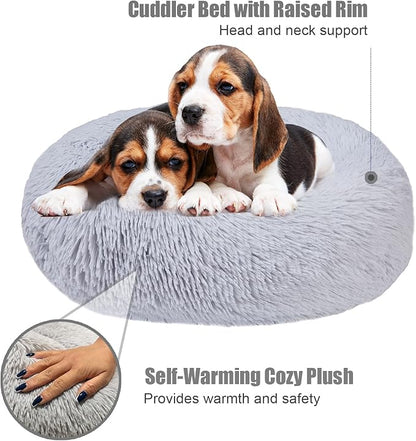 Aurako Cat Bed Dog Bed Round Cushion Pet 28" Light