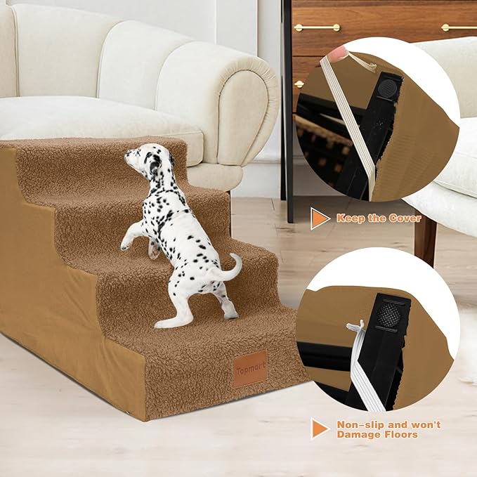 Topmart Dog Stairs for Small Dogs 4-Step,16”H, Pet