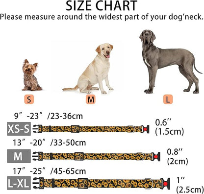 Cute Floral Dog Collar for Small Medium Large Dogs 1,L